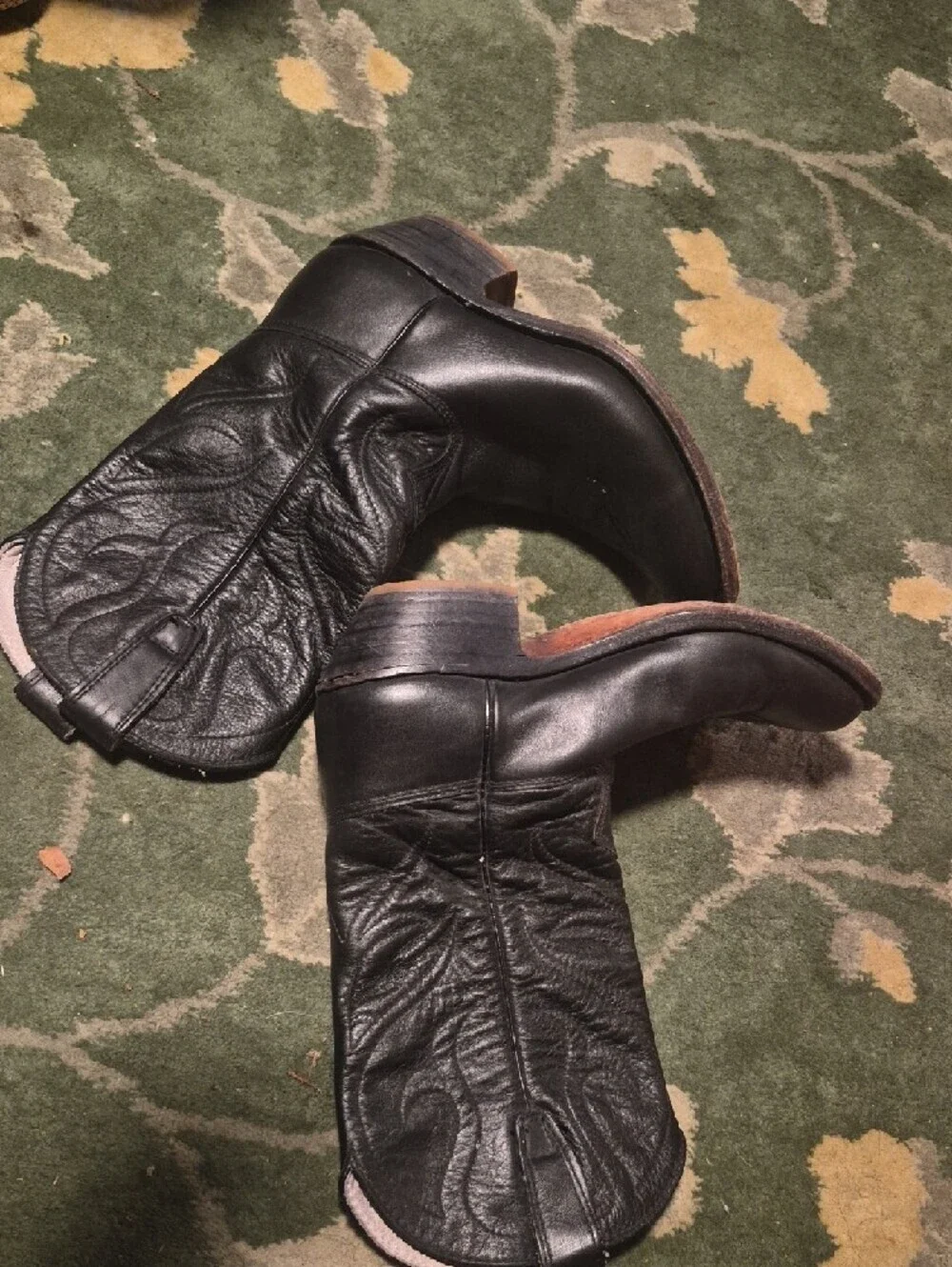 Classic Black Leather Western Boots - Men's